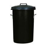Heavy Duty Coloured Dustbin 85 Litre Black (2 handles on base and 1 on lid for easy handling) 311961 SBY06631