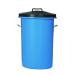 Heavy Duty Cylindrical Storage Bin With Lid Blue 311962