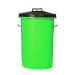 Heavy Duty Cylindrical Storage Bin With Lid Green 311964