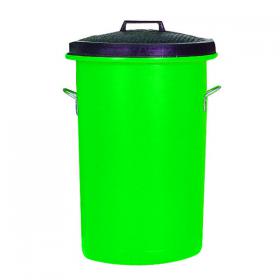 Heavy Duty Coloured Dustbin 85 Litre Green (2 handles on base and 1 on lid for easy handling) 311965 SBY06635
