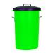 Heavy Duty Coloured Dustbin 85 Litre Green (2 handles on base and 1 on lid for easy handling) 311965