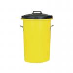 Heavy Duty Coloured Dustbin 85 Litre Yellow 311971 SBY06641