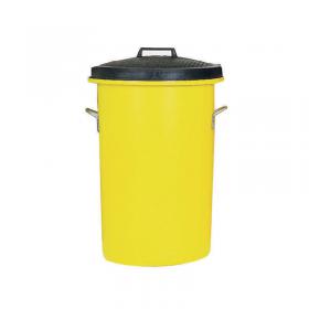 Heavy Duty Coloured Dustbin 85 Litre Yellow 311971 SBY06641