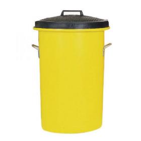 Light Duty Dustbin with Lid 110 Litre Yellow 382069