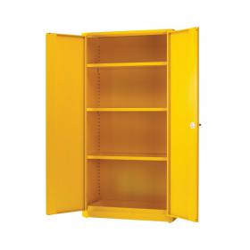 Hazardous Substance Storage Cabinet 72x36x18 inch cw 3 Shelf Yellow 188736 SBY07589