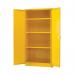 Hazardous Substance Storage Cabinet 72x48x18 inch CW 3 Shelf Yellow 188733 SBY07594