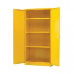 Hazardous Substance Storage Cabinet 72x48x18 inch CW 3 Shelf Yellow 188733 SBY07594