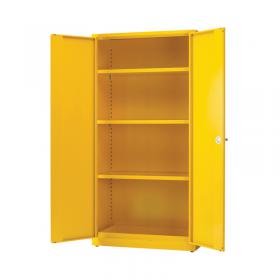 Hazardous Substance Storage Cabinet 72x48x18 inch CW 3 Shelf Yellow 188733 SBY07594