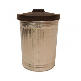 Galvanised 90 Litre Dustbin with Rubber Lid 316625 SBY08392