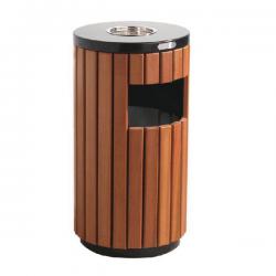 Cheap Stationery Supply of Outdoor Litter Bin Wood Effect 33 Litre 316874 SBY08543 Office Statationery