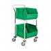 Green Mobile Storage Trolley c/w 2 Bins 321291 SBY10433