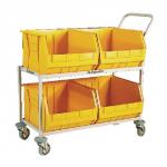 Mobile Storage Trolley c/w 4 Bins Yellow 321298