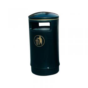 Outdoor Hooded Top Bin 75 Litre Victorian Black 321770 SBY10579