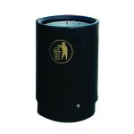 Black and Gold Victorian Open Top 75 Litre Bin 321775 SBY10584