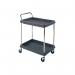 2 Tier Black H1041x W984xD689mm Deep Ledge Trolley 322447 SBY10785