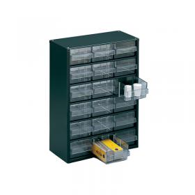 Clear 18 Drawer System Dark Grey Storage Cabinet 324117 SBY11349