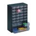 Clear 28 Drawer System Dark Grey Storage Cabinet 324128