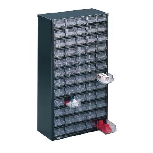 Clear 60 Drawer System Dark Grey Storage Cabinet 324208 Sby11388