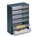 Clear 6 Drawer System Dark Grey Storage Cabinet 324223