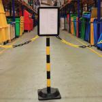 Post and A4 Sign Holder Plastic YellowBlack 426953 SBY11709