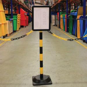 Unbranded Post and A4 Sign Holder Plastic YellowBlack 426953 SBY11709