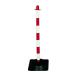 VFM Red/White Freestanding Post With Square Rubber Base 328332