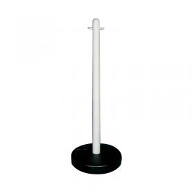 VFM White Free standing Post With Circular Plastic Base 328349 SBY12991