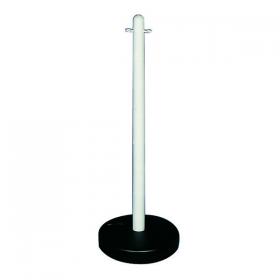 VFM White Free standing Post With Circular Plastic Base 328349 SBY12991