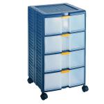 Mobile Storage Cabinet 4-Drawer Blue 329107 SBY13317