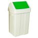 Plastic Swing Top Bin 50 Litre White With Green Lid 330351