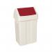 Plastic Swing Top Bin 50 Litre White With Red Lid 330352 SBY13822