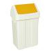 Plastic Swing Top Bin 50 Litre White With Yellow Lid 330353