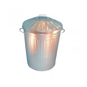 Galvanised Dustbin with Lid 90L 344197 SBY14538