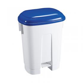 Derby Plastic Pedal Bin 60 Litre WhiteBlue 348013 SBY14760