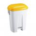 Derby 60 Litre White/Yellow Plastic Pedal Bin 348014 SBY14761