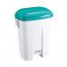 Derby Plastic Pedal Bin 60 Litre White/Green 348015 SBY14762