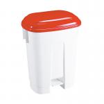 Derby 30 Litre White/Red Plastic Pedal Bin 348021 SBY14764