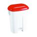 Derby Plastic Pedal Bin 30 Litre White/Red (Dimensions: W470 x D360 x H510mm) 348021