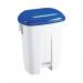 Derby Plastic Pedal Bin 30 Litre White/Blue 348022 SBY14765