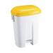 Derby Plastic Pedal Bin 30 Litre White/Yellow 348023 SBY14766