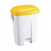 Derby Plastic Pedal Bin 30 Litre WhiteYellow 348023 SBY14766
