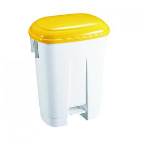 Derby Plastic Pedal Bin 30 Litre White/Yellow 348023 SBY14766