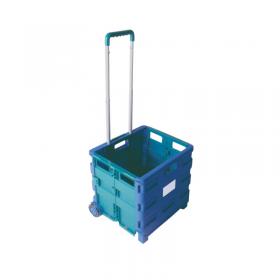 Folding Container Trolley Blue Green 356684 SBY16211