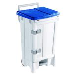 Mobile Hygiene Bin 90 Litre Blue and Grey (Heavy duty pedal operation for hands free use) 356696 SBY16213