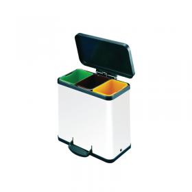 Trento Oko 3X9 Litre Recycling Bin White 357453 SBY16492