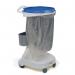 Smile White Mobile Sack Holder With Grey Basket 120 Litres 357843 SBY16670