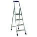 4 Ribbed Tread Platform Step Ladder Aluminium 358754