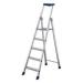 6 Ribbed Tread Platform Step Ladder Aluminium 358756
