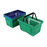 Plastic Shopping Basket Green (Pack of 12) 370767 SBY18593