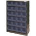 Metal Bin Cupboard With 24 Polypropylene Bins Dark Grey Black 371833